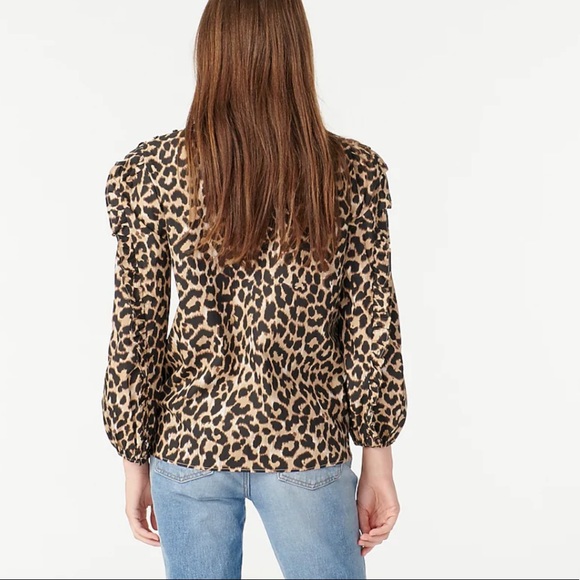 J.Crew Ruffle-sleeve top in leopard - Picture 4 of 7